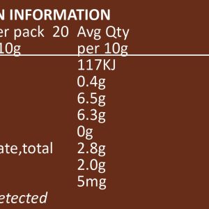 Nutrition Inofrmation Keto creamer coconut (butter) powder