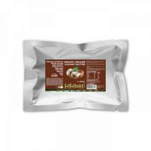 Front view of Kokonati Organic Creamed Coconut butter in a 4kg pouch