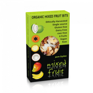 Organic dried fruit mix, mango, papaya, pineapple, banana soursop, coconut -100g
