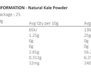 Natural kale powder nutrition information
