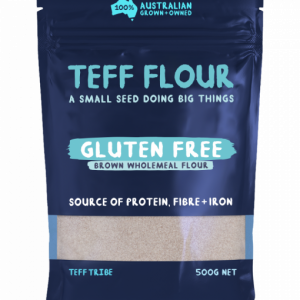 Brown Teff Flour front of 500g pack