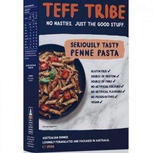 Gluten free Teff Penne Pasta made from Teff grains