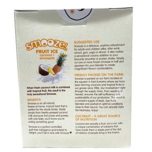 Coconut and Pineapple fruit ice SMOOZE back of box