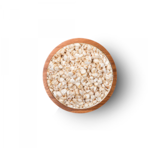 Puffed Buckwheat in cereal bowl