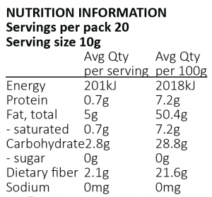 Nutrition Information Avocado powder 200g