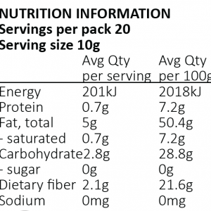 Nutrition Information Avocado powder 200g