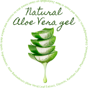 Aloe gel for skin label