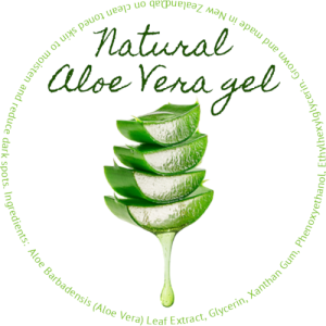 Aloe gel for skin label