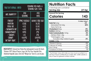Nutrition Information Vegan Plant-based chicken nuggets