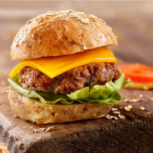 Assembled Vegan plant-based Grilled burger patty burger