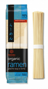 Organic Noodles Ramen with Noodle bundle on side 270g