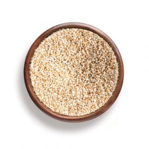 Puffed amaranth in a wooden bowl