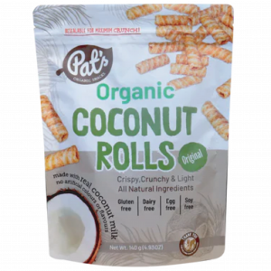 front of PATS Organic Coconut Rolls Original