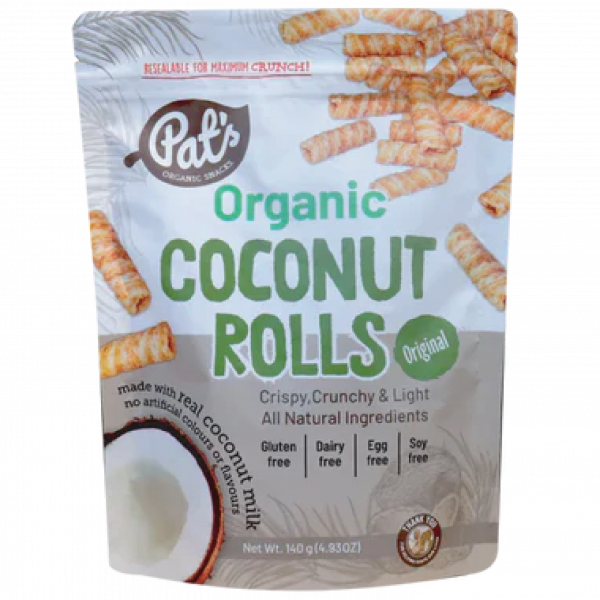 front of PATS Organic Coconut Rolls Original