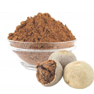 woodapple powder in bowl with woodapples on the side