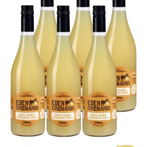 6 glass bottles of Pure Kiwi juice
