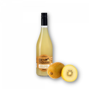 Pure Kiwi Juice in glass bottle with kiwifruits on side