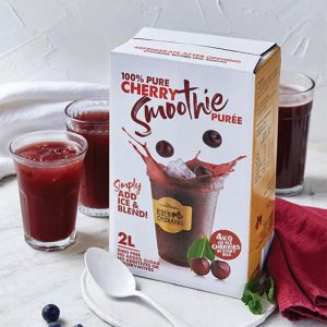 Cherry smoothies in glasses