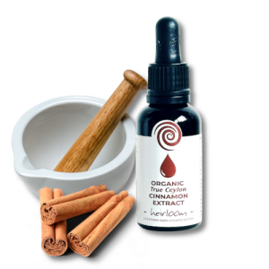 100% pure Organic Cinnamon extract in glass bottle